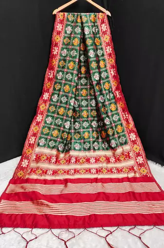 Trendmalls Women's Jacquard Silk Patola Design Dupatta