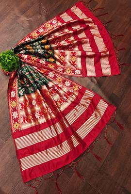 Trendmalls Women's Jacquard Silk Patola Design Dupatta 3