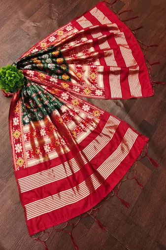 Trendmalls Women's Jacquard Silk Patola Design Dupatta