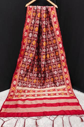 Women's Jacquard Silk Patola Design Dupatta