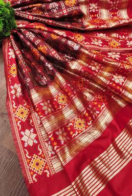 Trendmalls Women's Jacquard Silk Patola Design Dupatta 4