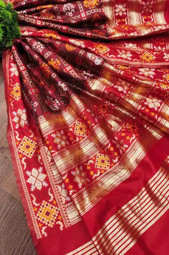 Trendmalls Women's Jacquard Silk Patola Design Dupatta