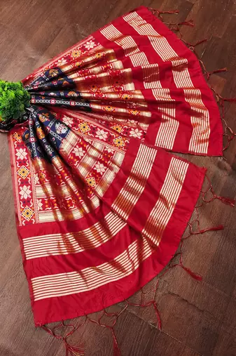 Trendmalls Women's Jacquard Silk Patola Design Dupatta