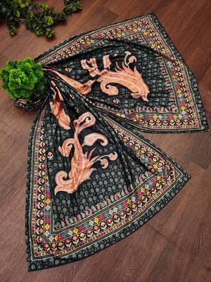 Trendmalls Women's Velvet Paisley Pattern Dupatta 2