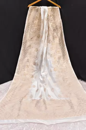 Trendmalls Women's Jacquard Silk Floral Design Dupatta