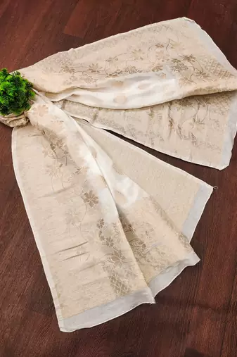Trendmalls Women's Jacquard Silk Floral Design Dupatta