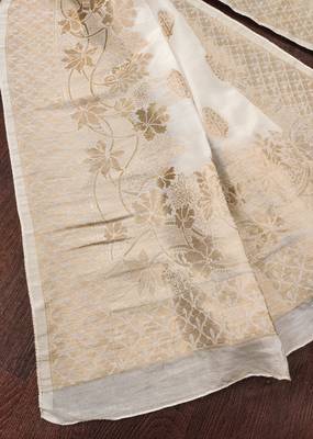 Trendmalls Women's Jacquard Silk Floral Design Dupatta 4