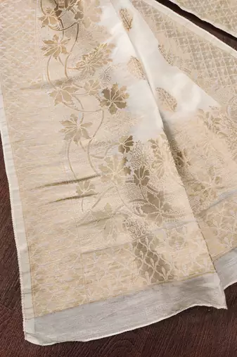 Trendmalls Women's Jacquard Silk Floral Design Dupatta