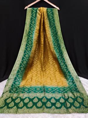 Trendmalls Women's Banarasi Silk Ethnic Motiff Design Dupatta 2
