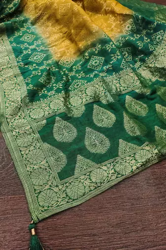 Trendmalls Women's Banarasi Silk Ethnic Motiff Design Dupatta