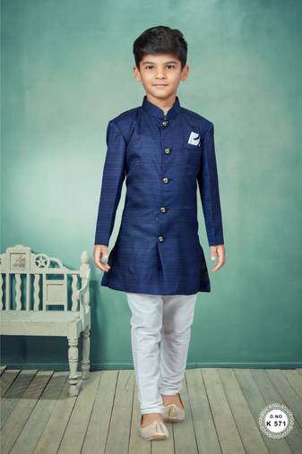 Off white  indowestern with fancy batton