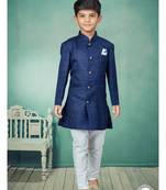 Off white  indowestern with fancy batton