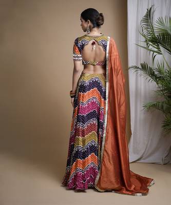 Multi Color Digital Print Heavy Lehenga Set 2