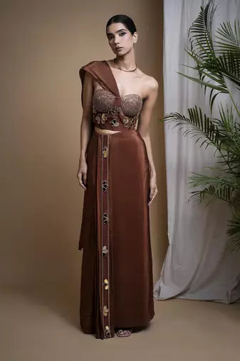 Rustic brown corset drape set