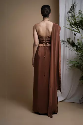 Rustic brown corset drape set