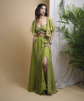 Green kaudi digital print indo set 1
