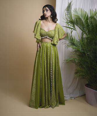 Green kaudi digital print indo set 2
