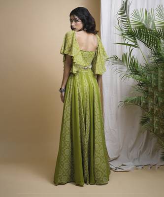 Green kaudi digital print indo set 3