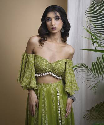 Green kaudi digital print indo set 4