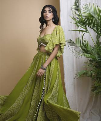 Green kaudi digital print indo set 5