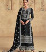 Black heavy embroidery georgette semi stitched suits
