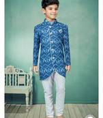 Off white  degital printed with less work indowestern