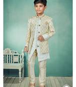 Cream  stone and thred zari work indowestern