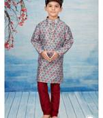 Maroon  printed kurta pajama