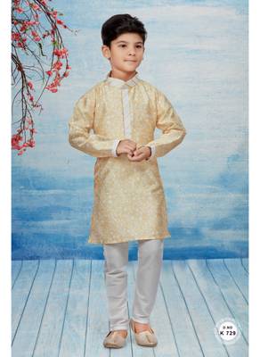 Off white flower printed kurta pajama with thread work 1