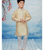 Off white flower printed kurta pajama with thread work