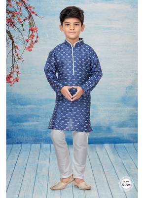 Off white  printed kurta pajama 1
