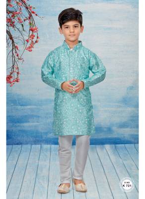 Off white flower printed kurta pajama 1