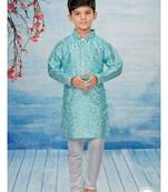 Off white flower printed kurta pajama