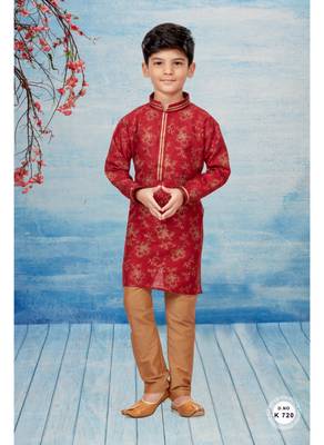 Cheekoo flower printed kurta pajama with thread work 1