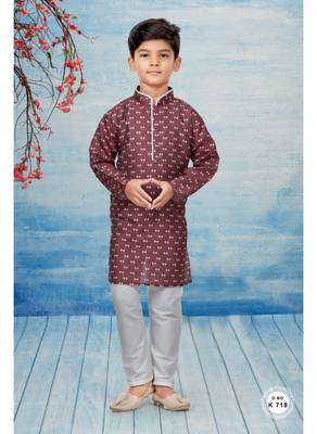 Off white printed kurta pajama 1
