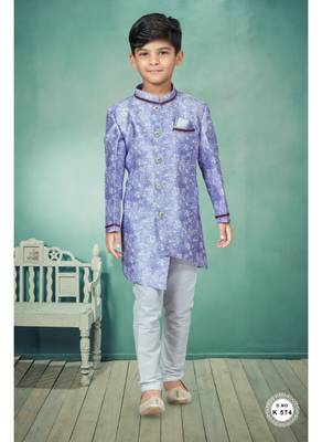 Off white flower degital printed with less work indowestern 1