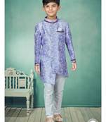 Off white flower degital printed with less work indowestern