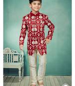 Gold full thread computer amrodery indowestern