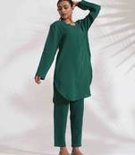 green cotton kurta co-ord set