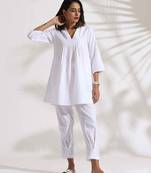 white slub co-ord set