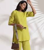 lime slub co-ord set