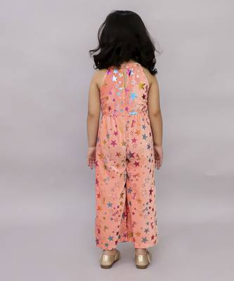 Barbie shimmer star print jumper with bow for girls - pink 3