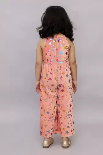 Barbie shimmer star print jumper with bow for girls - pink