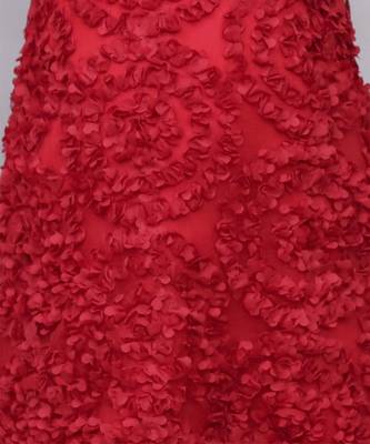Net flower sleeveless stylish dress for girls - red 4