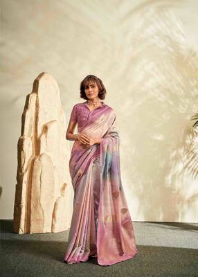 onion cotton silk blend saree with unstitched blouse piece 1
