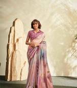 onion cotton silk blend saree with unstitched blouse piece