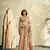 beige cotton silk blend saree with unstitched blouse piece