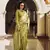 lime green tissue silk blend saree with unstitched blouse piece