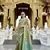 olive tissue silk blend saree with unstitched blouse piece