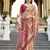 rust tissue silk blend saree with unstitched blouse piece